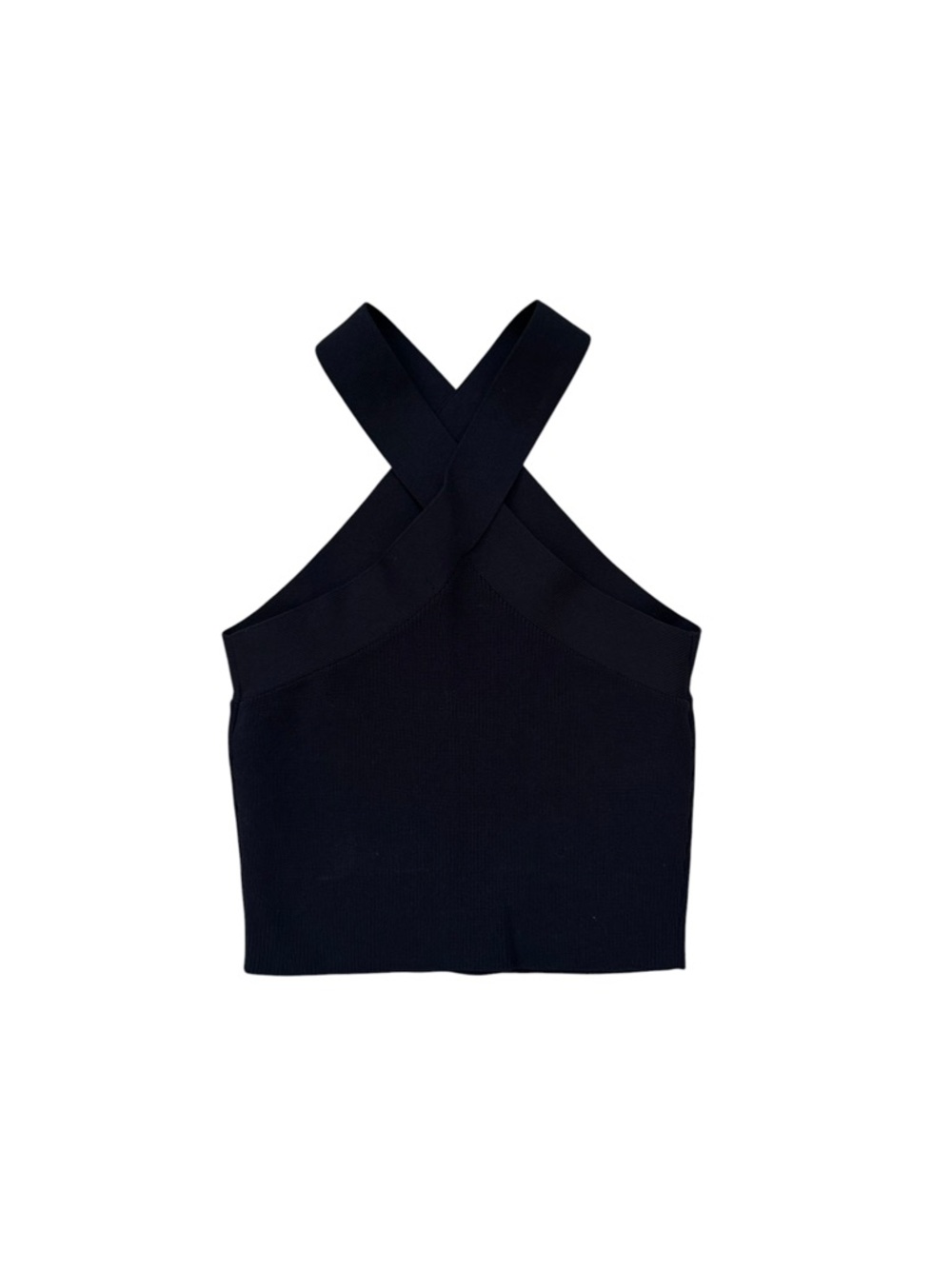 Forever 21 Black Cross-Strap Ribbed Tank